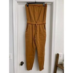 Young Fabulous & Broke Strapless Jumpsuit Casual Lounge Comfort Orange Sz XS